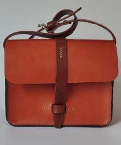 Bolso mediano de piel marron tostado